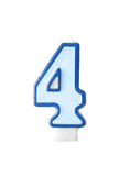 Bougie anniversaire bleu chiffre 4