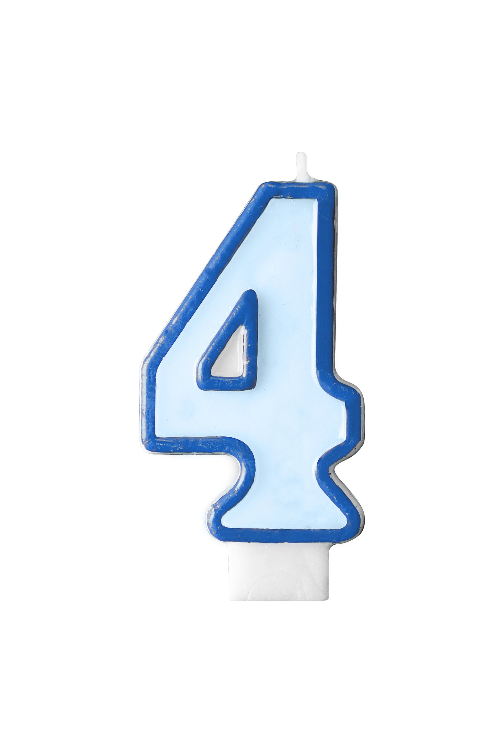 Bougie anniversaire bleu chiffre 4