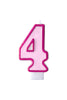 Bougie anniversaire rose chiffre 4