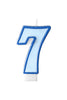 Bougie anniversaire bleu chiffre 7