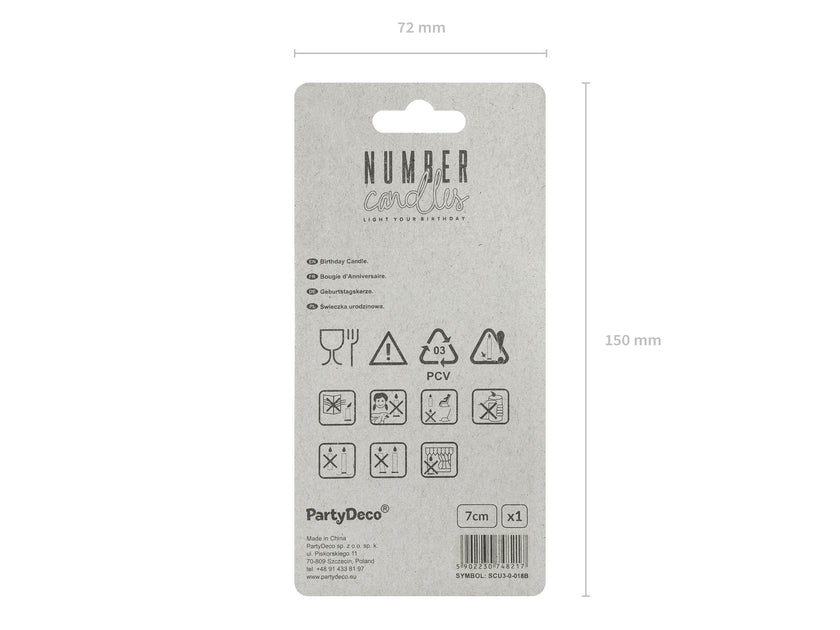 Bougie anniversaire argentée chiffre 0