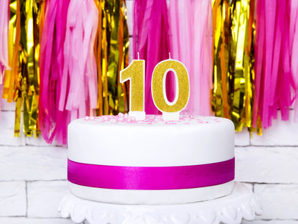 Bougie anniversaire dorée chiffre 0