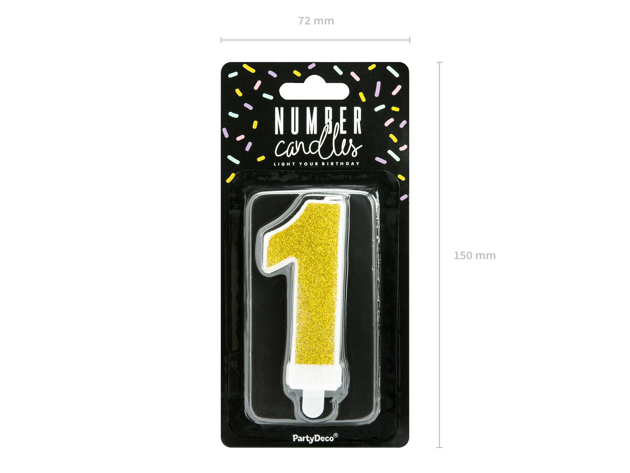 Bougie anniversaire dorée chiffre 1