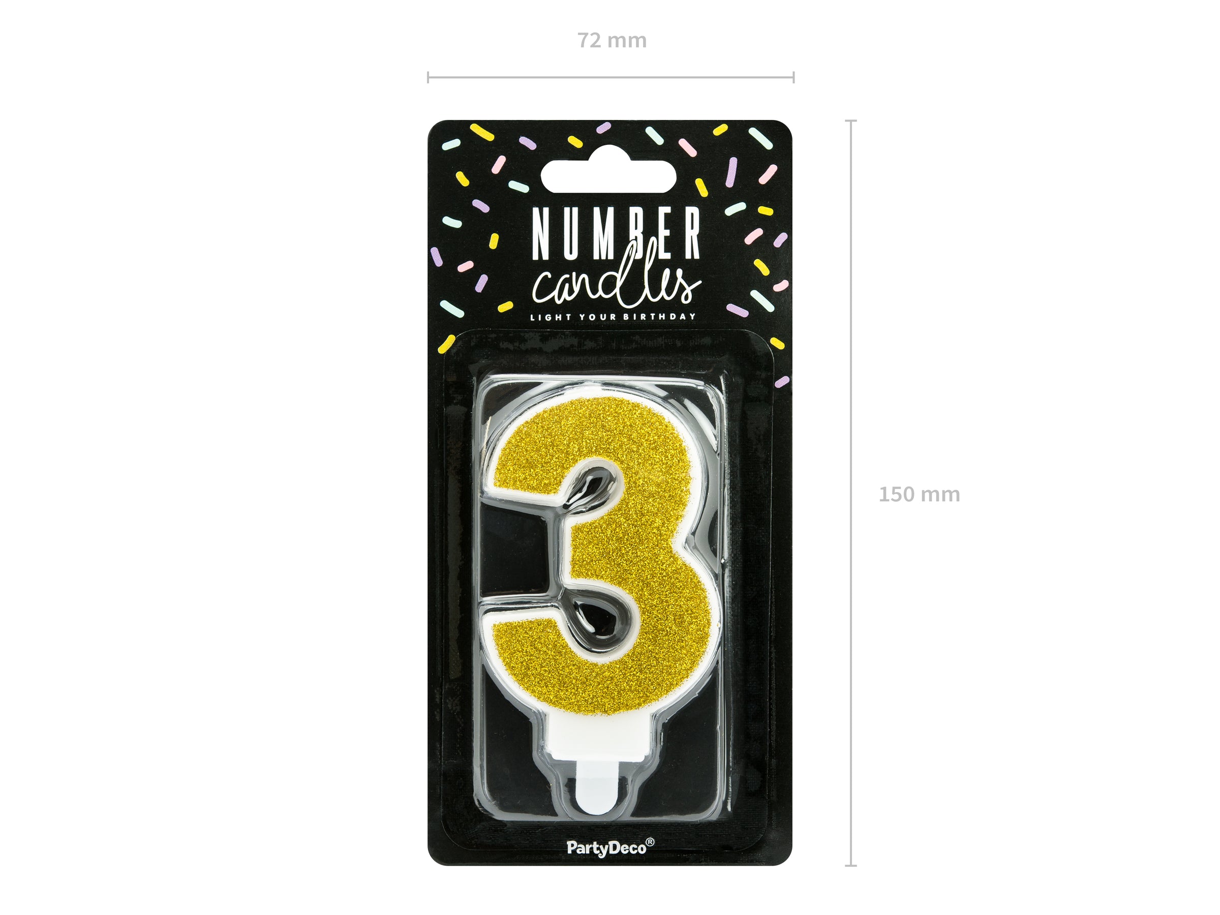 Bougie anniversaire dorée chiffre 3