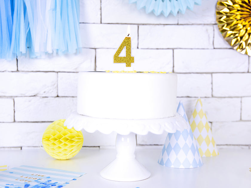 Bougie anniversaire dorée chiffre 4