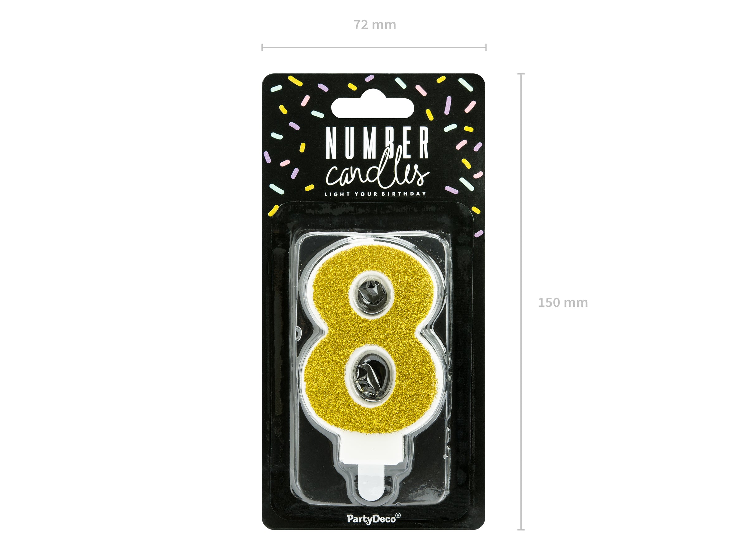 Bougie anniversaire dorée chiffre 8