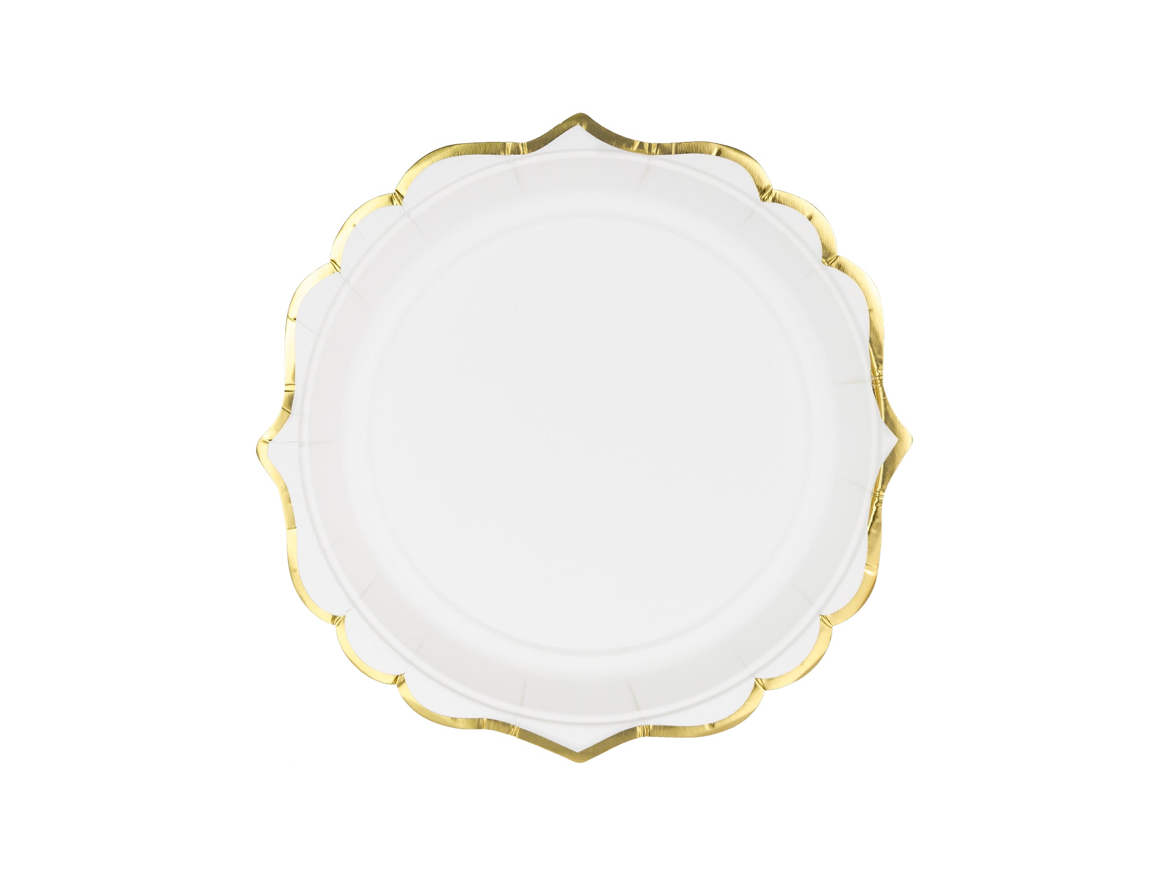 6 assiettes blanches bords dorés en carton - Wedding in rose colour