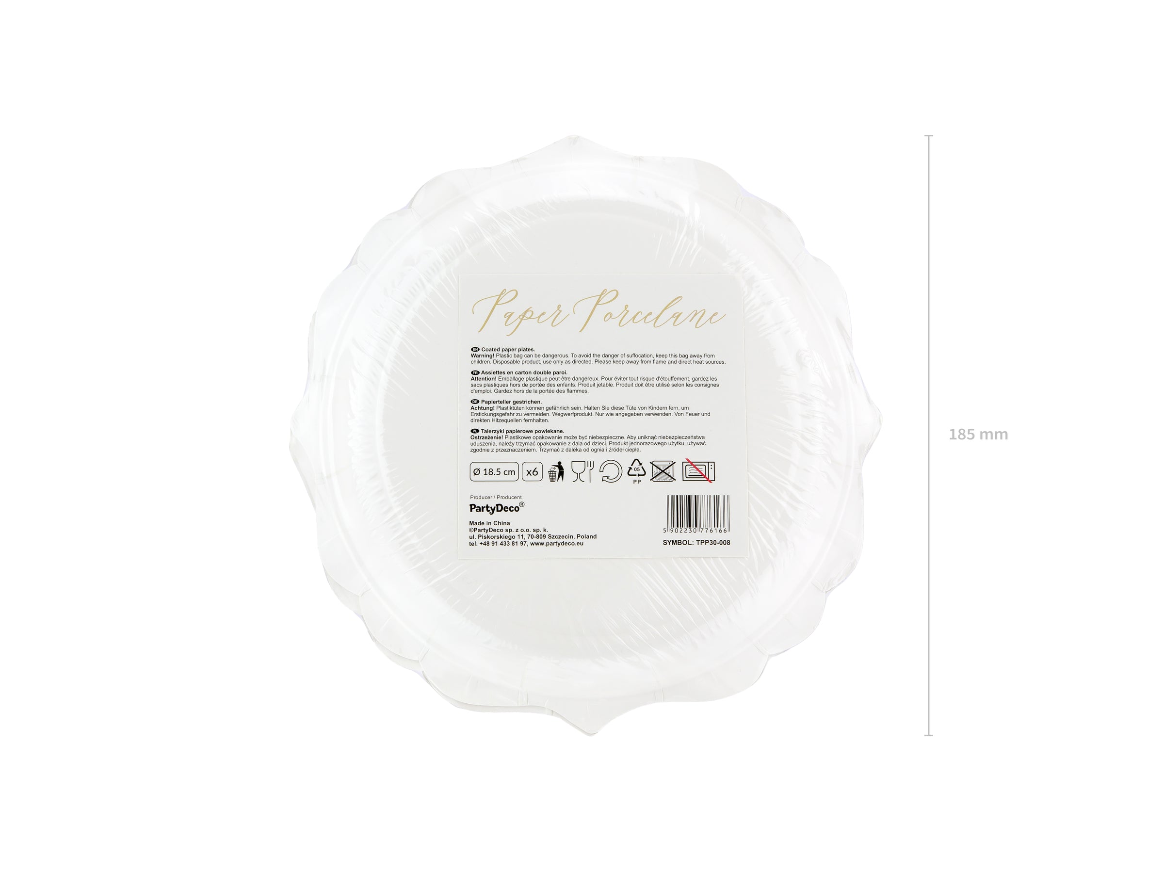 6 assiettes blanches bords dorés en carton - Wedding in rose colour