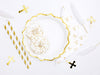 6 assiettes blanches bords dorés en carton - Wedding in rose colour