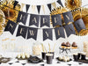6 assiettes pentagonales noires bords dorés en carton - Gold 30th Birthday