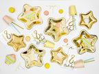 6 assiettes dorées en forme d'étoile en carton - Princess Party