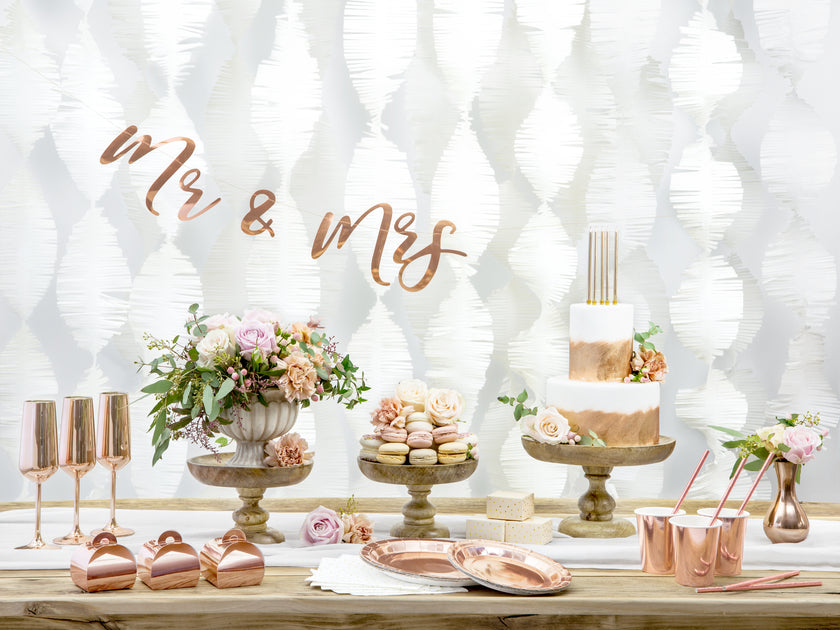 6 assiettes rose gold de 18 cm en carton - Vintage Birthday