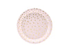 6 assiettes roses à pois dorés en carton - Polka Dots Collection