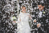 Canon à confettis papillons blancs de 40 cm