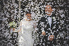 Canon à confettis papillons blancs de 40 cm