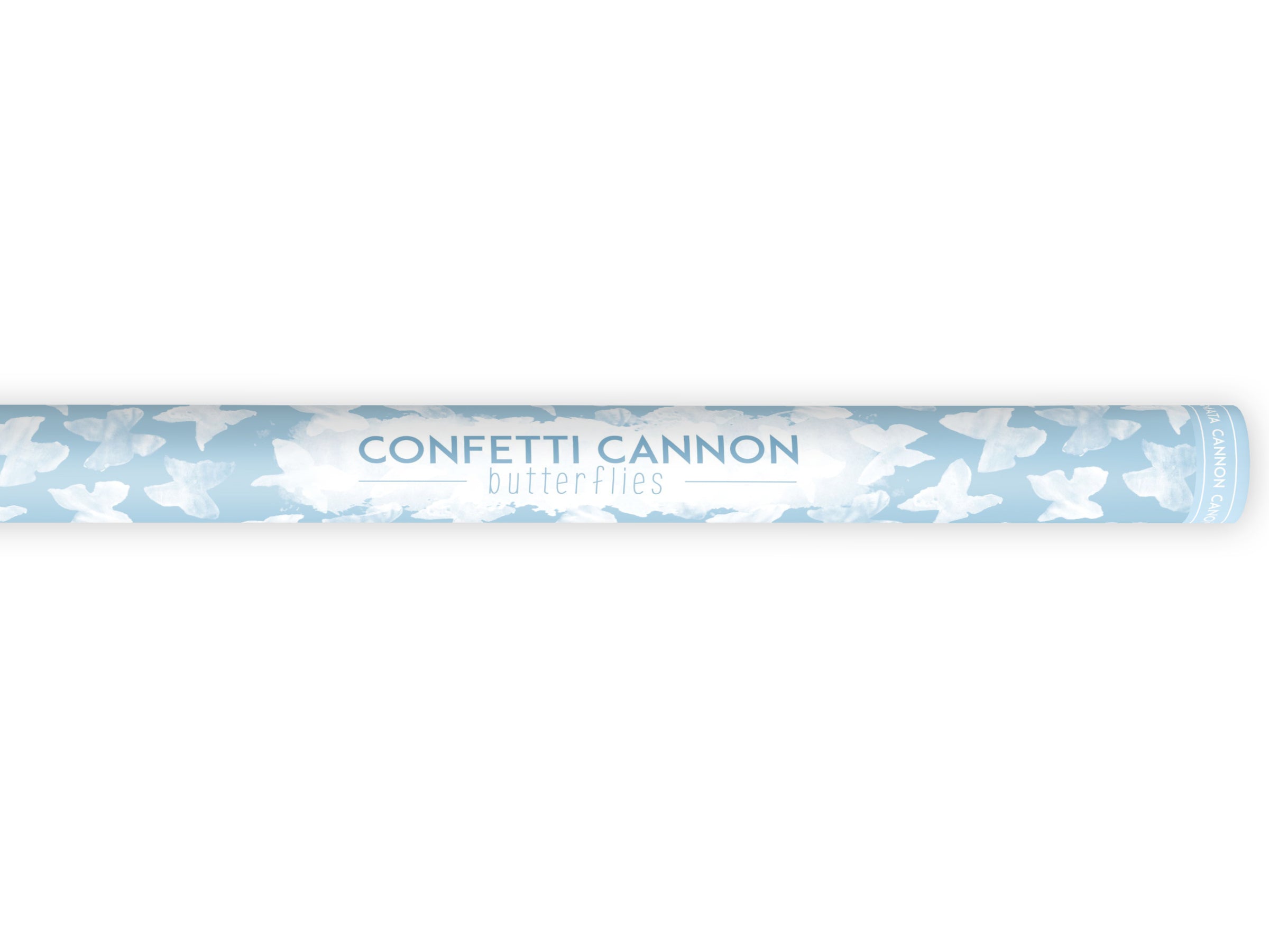 Canon à confettis papillons blancs de 80 cm