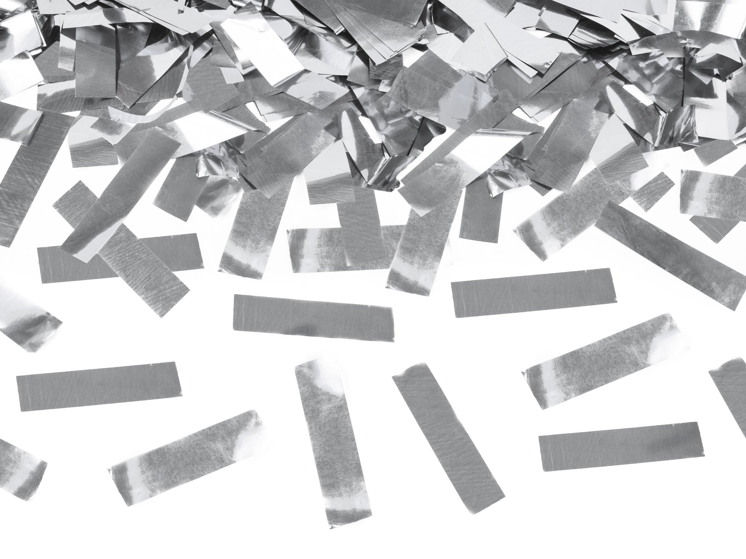 Canon à confettis rectangle argenté de 40 cm