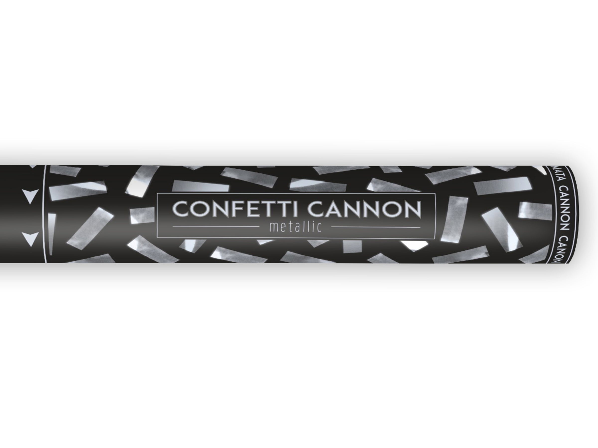 Canon à confettis rectangle argenté de 40 cm
