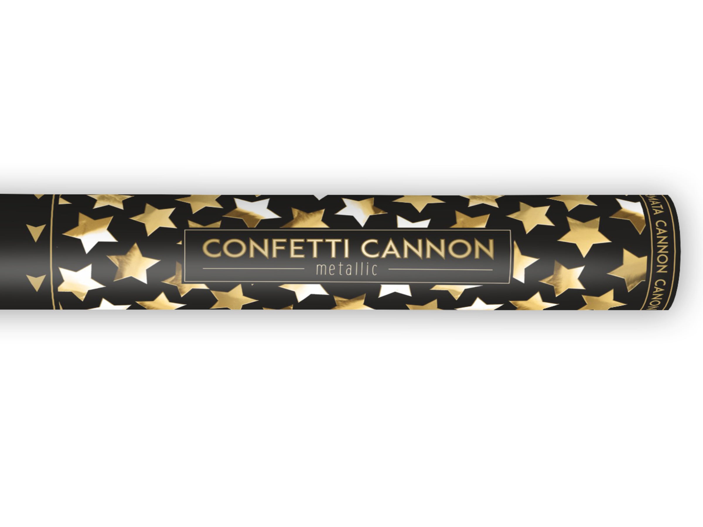 Canon à confettis étoiles dorées de 40 cm