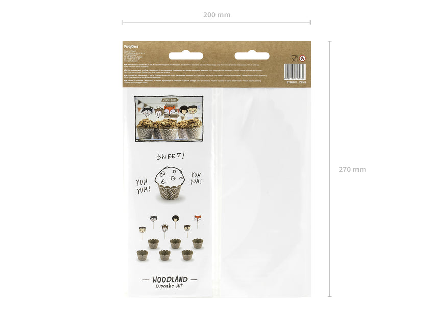 6 moules à cupcakes en papier Kraft - Woodland