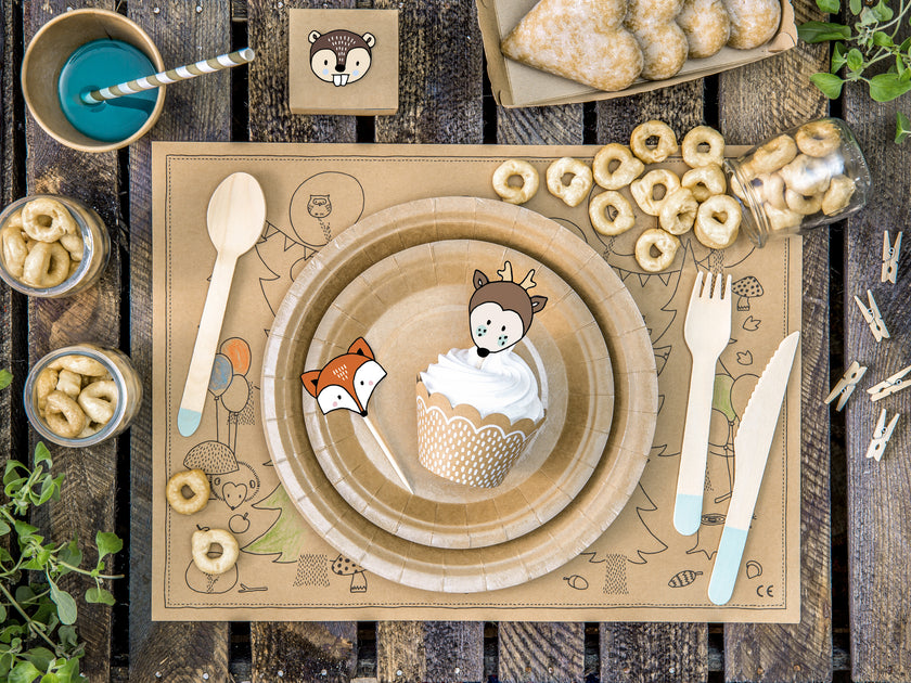 6 moules à cupcakes en papier Kraft - Woodland