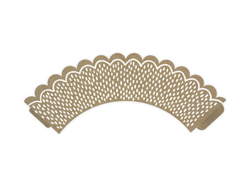 6 moules à cupcakes en papier Kraft - Woodland