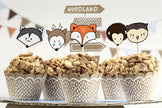 6 moules à cupcakes en papier Kraft - Woodland