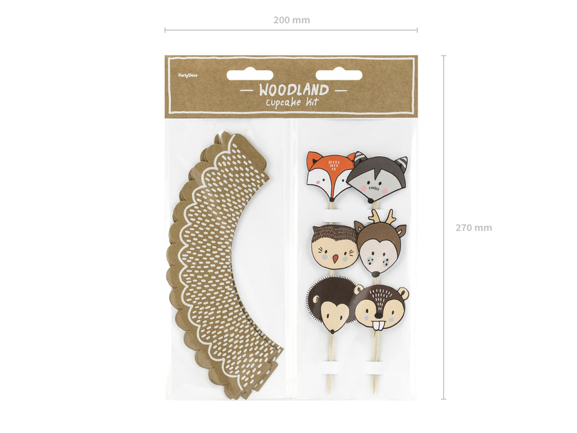 6 moules à cupcakes en papier Kraft - Woodland