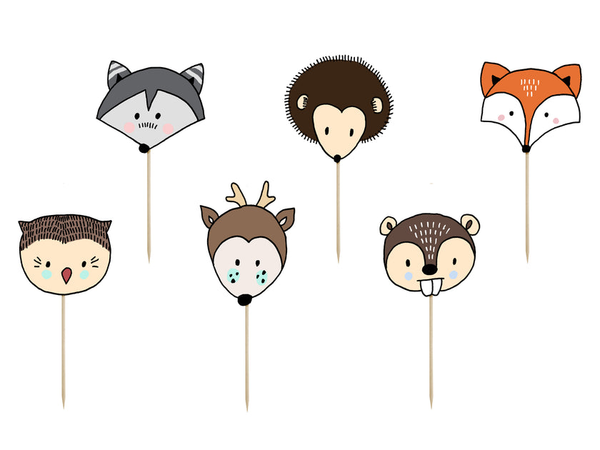 6 moules à cupcakes en papier Kraft - Woodland