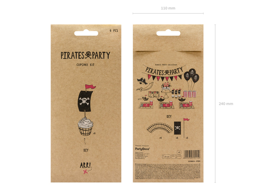 6 moules cupcakes pirates en carton - Pirates Party