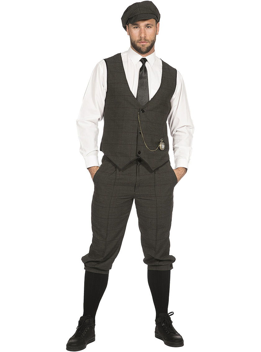 Déguisement mafieux irlandais gris élégant homme