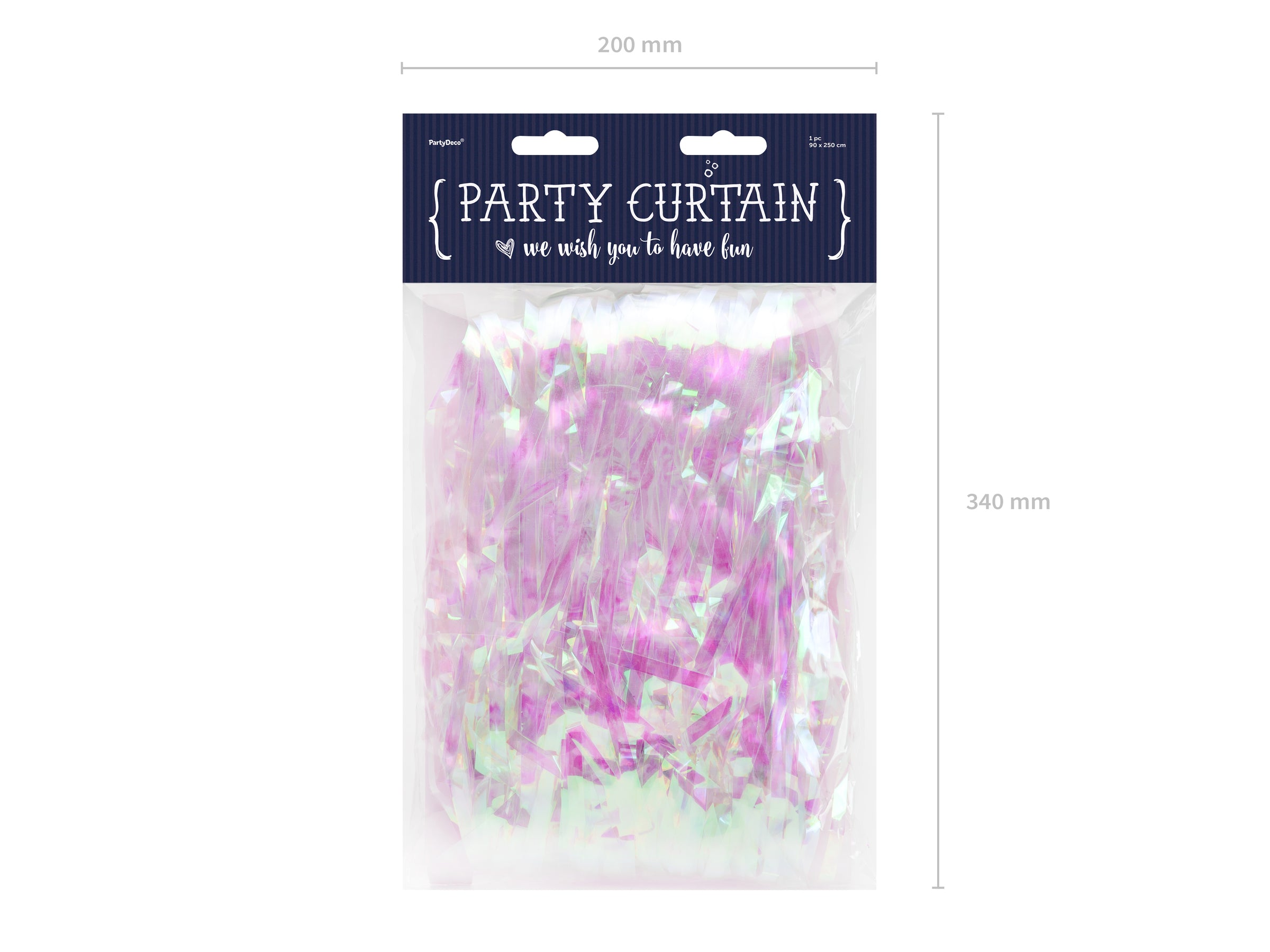 Rideau à franges couleur iridescent de 2,5 m