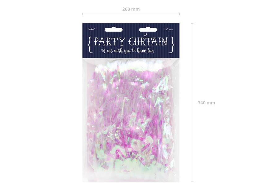 Rideau à franges couleur iridescent de 2,5 m