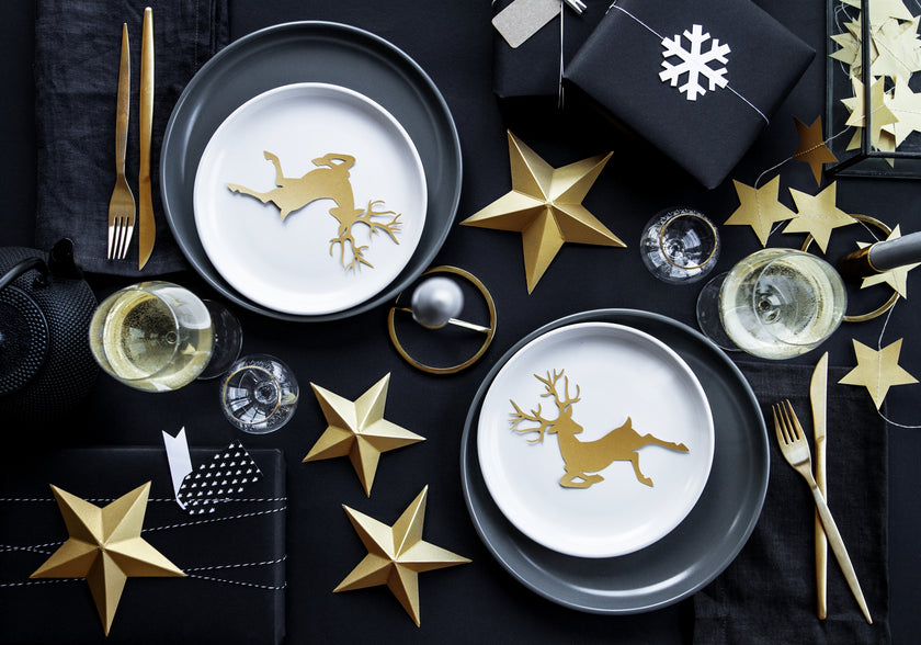 6 étoiles à suspendre variées dorées - Christmas