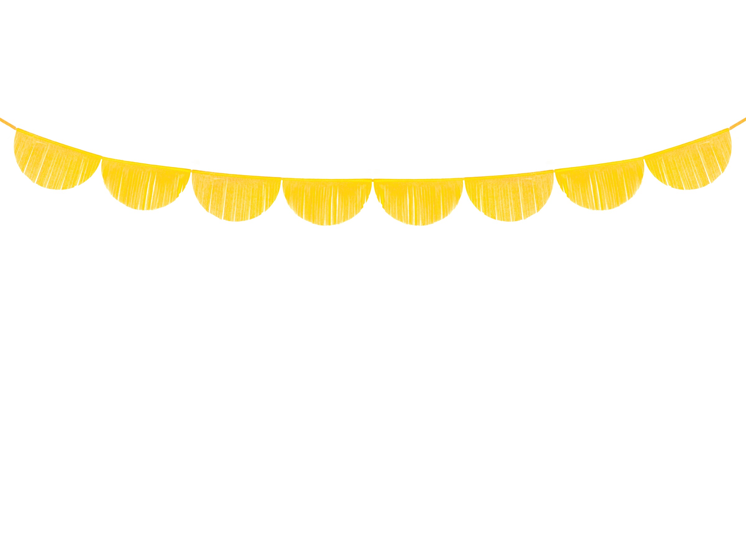 Guirlande demi-cercles jaune à franges