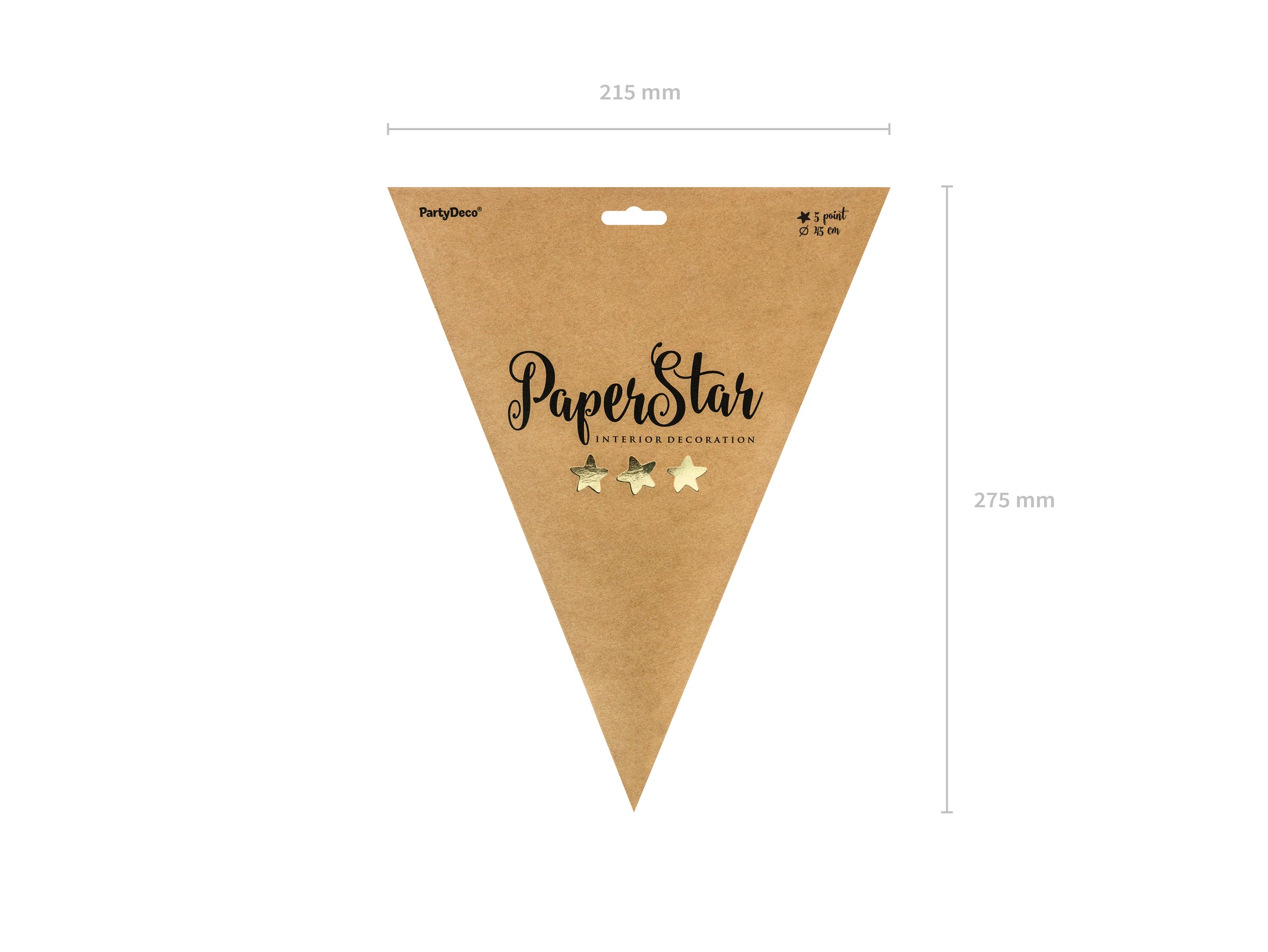 Étoile à suspendre dorée de 45 cm en papier