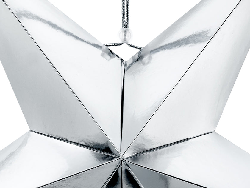 Étoile à suspendre argentée de 70 cm en papier