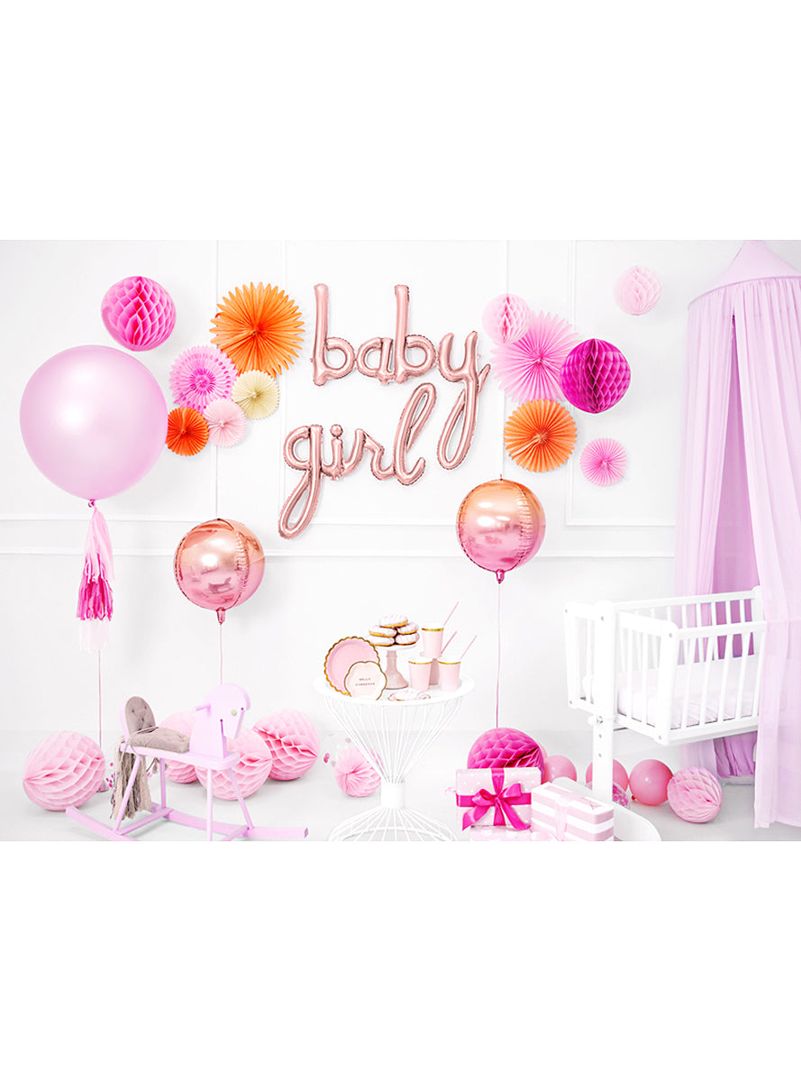 Boule rose de 20 cm en nid d'abeille