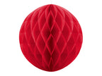 Boule rouge de 40 cm en nid d'abeille