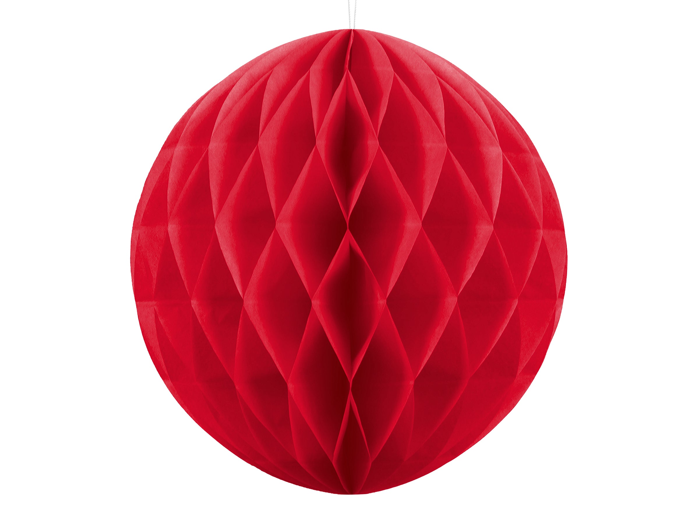 Boule rouge de 40 cm en nid d'abeille