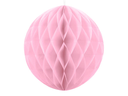 Boule rose pastel de 40 cm en nid d'abeille
