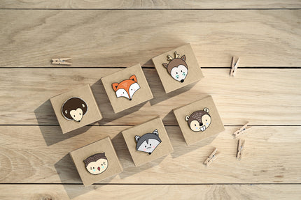 20 pinces décoratives de 3 cm en bois