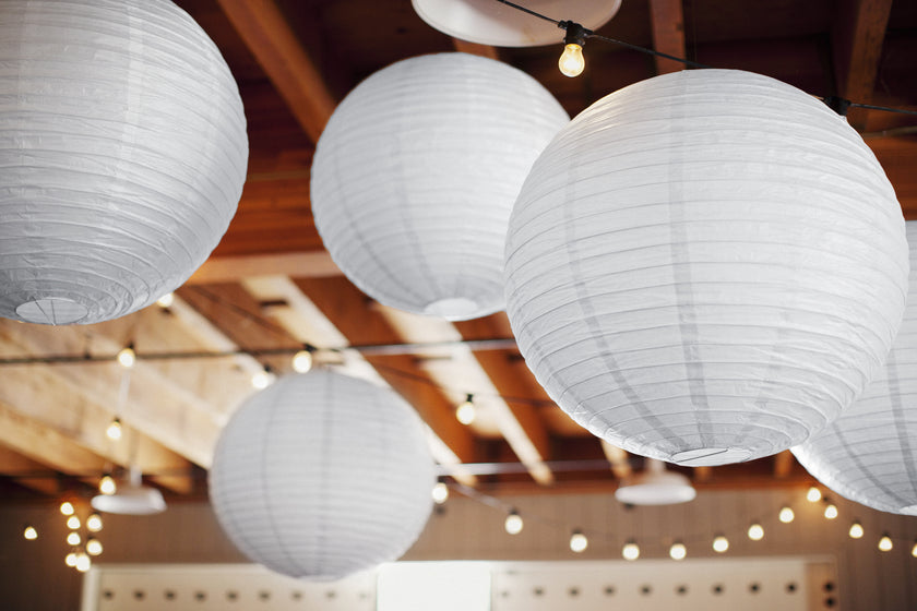 Lampion blanc en papier de 25 cm