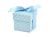 10 boîtes cadeaux bleues à pois blanches