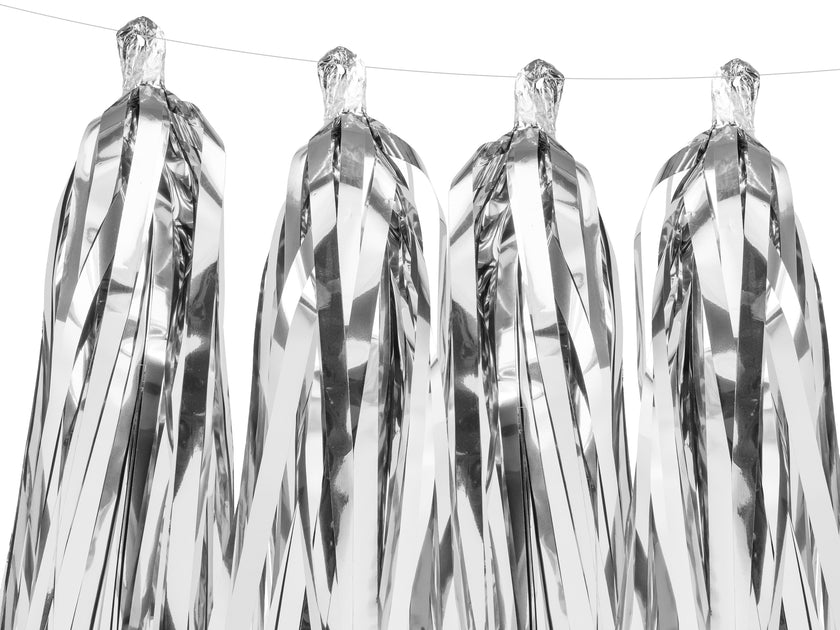 Guirlandes à franges argentés