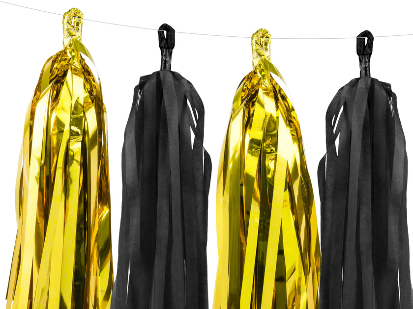 Guirlandes à franges noires et dorées