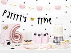 6 sachets roses en papier avec stickers chats - Meow Party