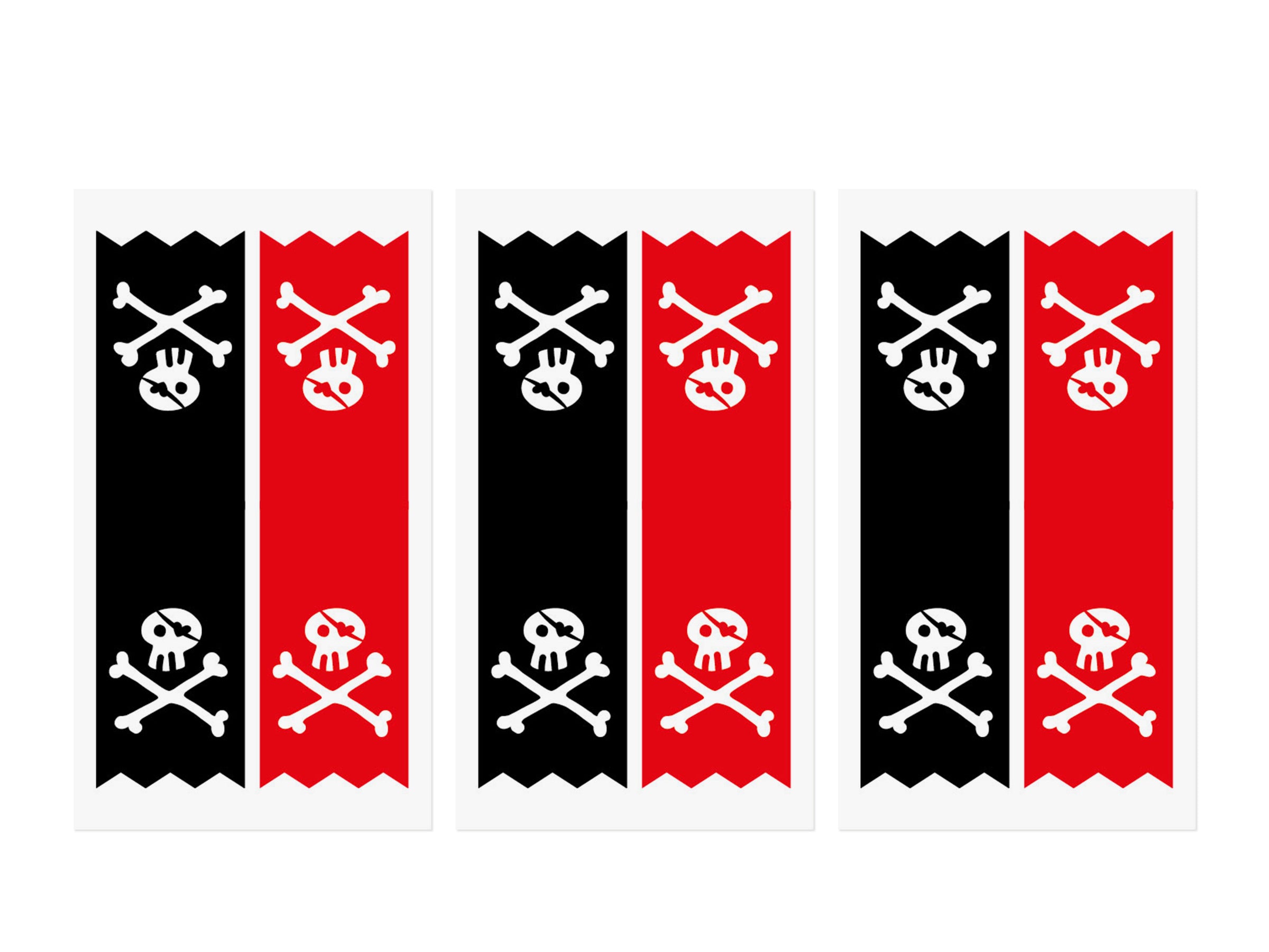 6 sachets pirates en papier Kraft avec stickers pirates - Piratas Party