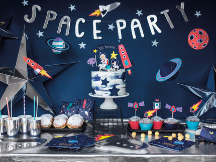 6 sachets à motifs multicolores de l'espace en papier - Space Party