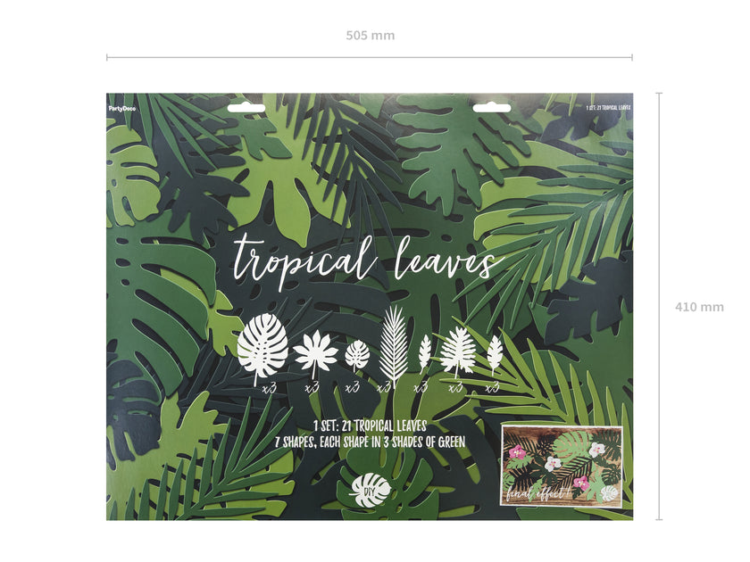 21 feuilles tropicales décoratives - Aloha Collection